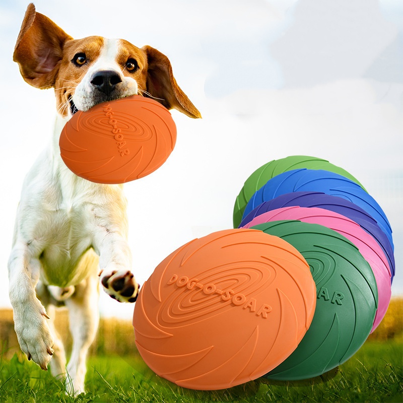 Flying Disc Dog Training Toy - Mainan Piring Terbang Silikon Interaktif untuk