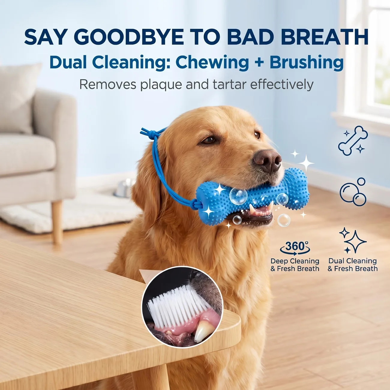 Teeth Cleaning Dog Chew Bone - Mainan Kunyah Anjing yang Dapat Digunakan