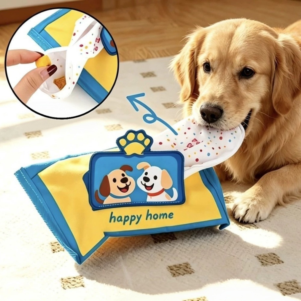 Interactive Squeaky Plush Dog Toy - Kotak Tisu Mainan Hewan Peliharaan yang