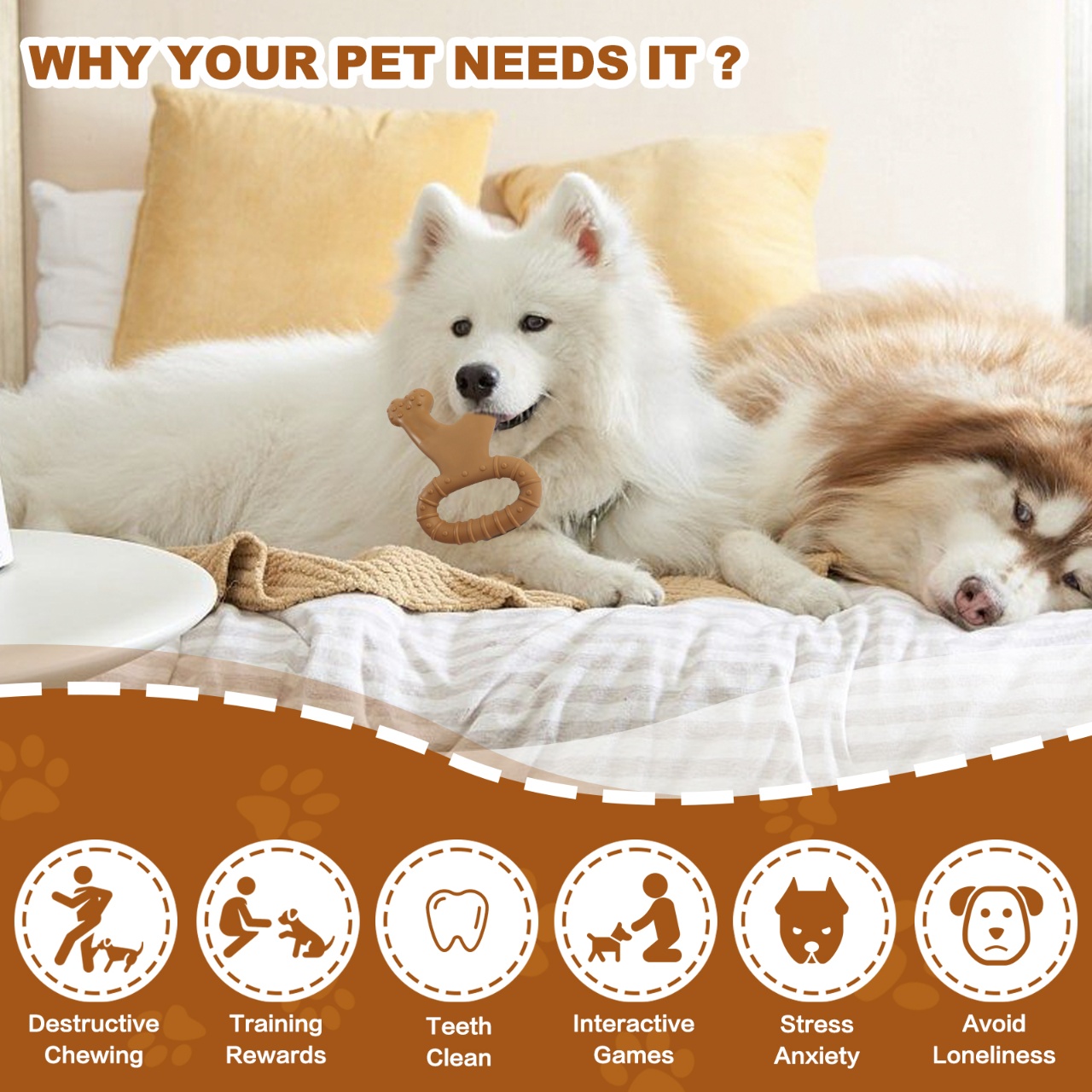 1 Buah Mainan Kunyah Anjing In - Teeth Cleaning Dog Chew Bone ulasan dan harga